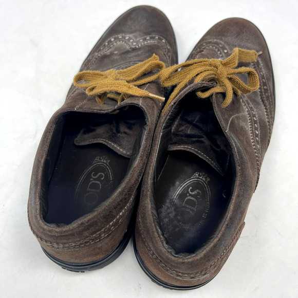 Tod\'s Oxford Wing Tip Brown Leather Shoes Size 7